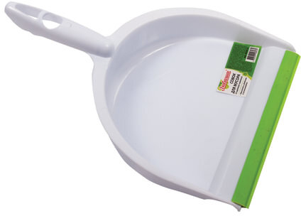 Совок для мусора ЛЮБАША со щеткой-сметкой, пластик, резиновая кромка, 603615