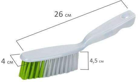 Совок для мусора ЛЮБАША со щеткой-сметкой, пластик, резиновая кромка, 603615