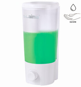 Дозатор для жидкого мыла LAIMA, НАЛИВНОЙ, 0,38 л, белый (матовый), ABS-пластик, 603922