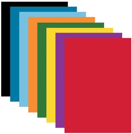 Картон цветной А4 МЕЛОВАННЫЙ, 24 листа, 8 цветов, в папке, BRAUBERG, 200х290 мм, "Цвета", 113550