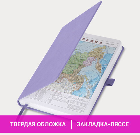 Ежедневник датированный 2023 А5 138x213 мм BRAUBERG "Control", под кожу, сиреневый, 114095