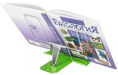 Подставка для книг и учебников металлическая, зеленая, BRAUBERG LINE, 237967