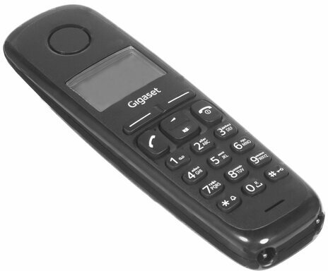 Радиотелефон GIGASET A170, память 50 номеров, АОН, повтор, часы, черный, S30852H2802S301