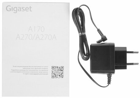 Радиотелефон GIGASET A170, память 50 номеров, АОН, повтор, часы, черный, S30852H2802S301