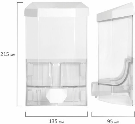 Дозатор для жидкого мыла LAIMA PROFESSIONAL ORIGINAL, НАЛИВНОЙ, 1 л, прозрачный, пластик, 605773
