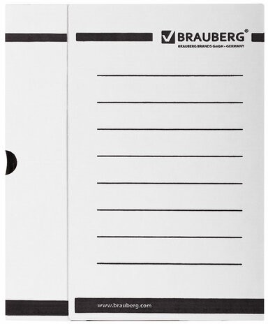 Короб архивный с клапаном А4 (260х325 мм), 100 мм, до 900 листов, плотный, микрогофрокартон, БЕЛЫЙ, BRAUBERG, 124848