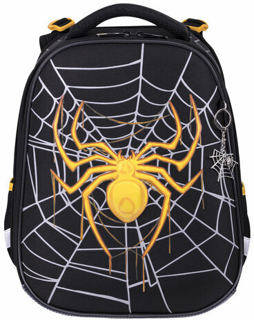Ранец BRAUBERG PREMIUM, 2 отделения, с брелком, "Venomous spider", 3D панель, 38х29х16 см, 271355