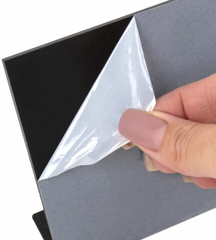 Ценник L-образный для мелового маркера A6 (10,5x14,8 см), КОМПЛЕКТ 10 шт., ПВХ, ЧЕРНЫЙ, BRAUBERG, 291295