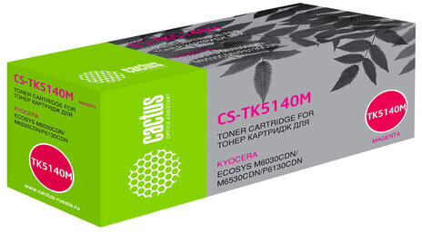 Тонер-картридж CACTUS (CS-TK5140M) для KYOCERA Ecosys M6030cdn/M6530cdn, пурпурный, ресурс 5000 стр.