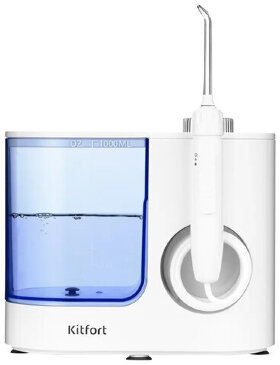 Ирригатор для полости рта KITFORT КТ-2914, стационарный, емкость резервуара 1 л, 6 насадок, белый