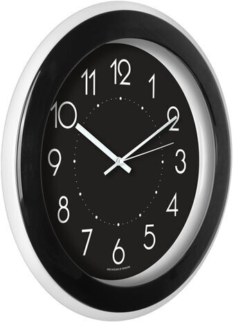 Часы настенные TROYKATIME (TROYKA) 122201202, круг, черные, черная рамка, 30х30х3,8 см