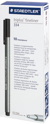 Ручка капиллярная (линер) STAEDTLER "Triplus Fineliner", ЖЕЛТАЯ, трехгранная, линия письма 0,3 мм, 334-1