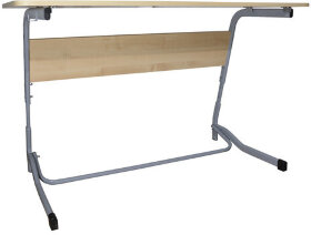 Стол-парта 2-местный регулируемый &quot;Олимп&quot;, 1200х500х640-760 мм, рост 4-6, серый каркас, ЛДСП клён