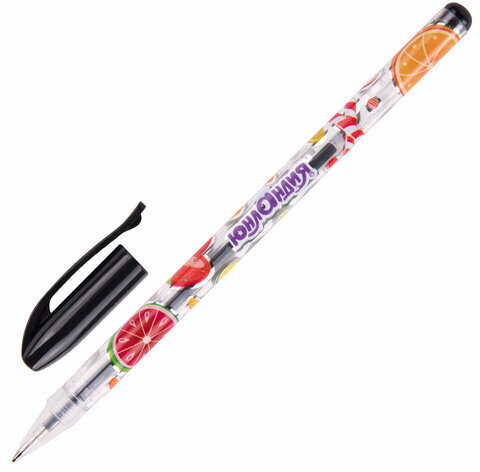 Ручки гелевые ЮНЛАНДИЯ, НАБОР 6 ЦВЕТОВ, корпус с печатью, узел 0,5 мм, линия письма 0,35 мм, 142799