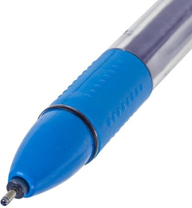 Ручка гелевая с грипом STAFF "College" GP-179, СИНЯЯ, корпус прозрачный, игольчатый узел 0,6 мм, линия письма 0,3 мм, 143015