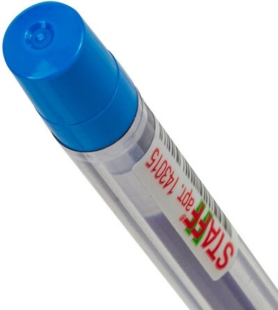 Ручка гелевая с грипом STAFF "College" GP-179, СИНЯЯ, корпус прозрачный, игольчатый узел 0,6 мм, линия письма 0,3 мм, 143015