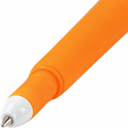 Ручка фигурная шариковая ЮНЛАНДИЯ "Морковка", мягкий силиконовый корпус, СИНЯЯ, пишущий узел 0,7 мм, 143778