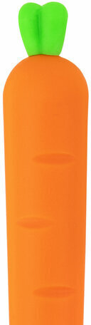 Ручка фигурная шариковая ЮНЛАНДИЯ "Морковка", мягкий силиконовый корпус, СИНЯЯ, пишущий узел 0,7 мм, 143778