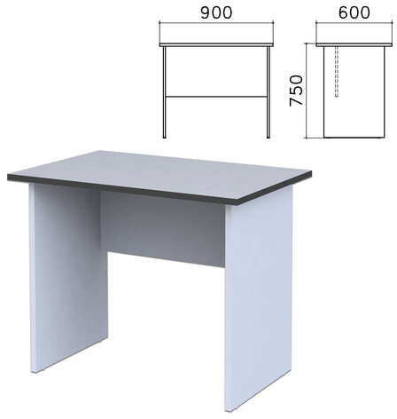 Стол письменный "Монолит", 900х600х750 мм, цвет серый, СМ19.11