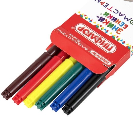 Фломастеры ПИФАГОР "ЭНИКИ-БЕНИКИ", 6 цветов, вентилируемый колпачок, 151400