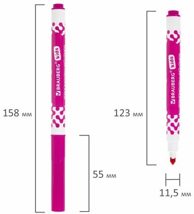 Фломастеры в портфельчике утолщенные 24 цвета, вентилируемый колпачок, BRAUBERG KIDS, 152186