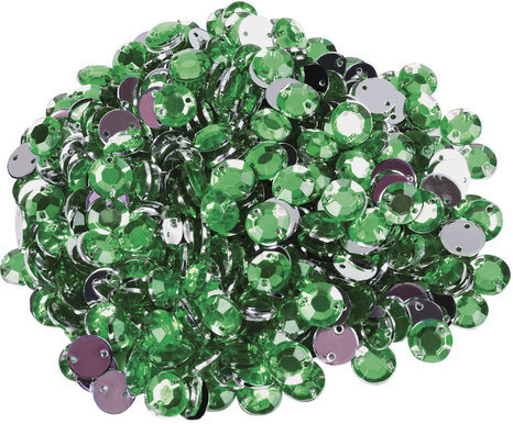 Стразы для творчества "Круглые", зеленые, 8 мм, 30 грамм, ОСТРОВ СОКРОВИЩ, 661209