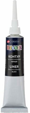 Контур акриловый по стеклу и керамике "Декола", туба 18 мл, черный, 5303810