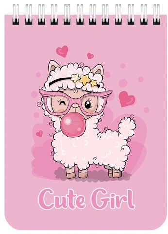 Блокнот МАЛЫЙ ФОРМАТ А6 108х145 мм, 40 л., гребень, картон, клетка, BRAUBERG KIDS, "Зверята", 114395