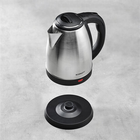 Чайник SCARLETT SC-EK21S26, 2 л, 1800 Вт, закрытый нагревательный элемент, сталь