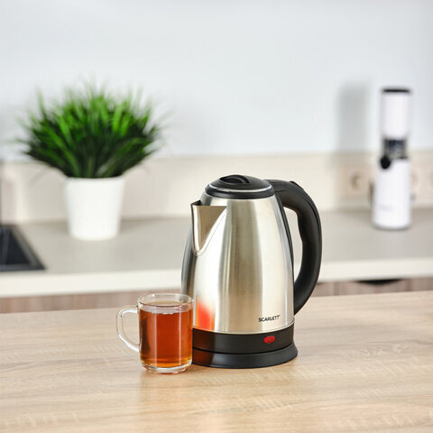 Чайник SCARLETT SC-EK21S26, 2 л, 1800 Вт, закрытый нагревательный элемент, сталь