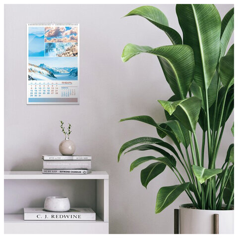 Календарь на гребне с ригелем на 2024 г., 30х45 см, ЛЮКС, "Вдохновение", HATBER, 12Кнп3гр_29591