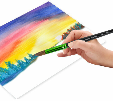 Кисть из ворса пони № 10, BRAUBERG PREMIUM, 200989