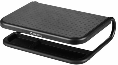 Подставка для монитора, ноутбука 380х295х110 мм, металлическое основание, черная, BRAUBERG, 513790