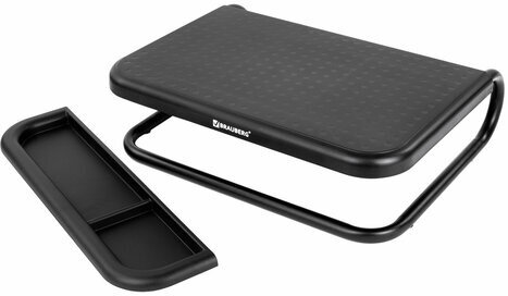 Подставка для монитора, ноутбука 380х295х110 мм, металлическое основание, черная, BRAUBERG, 513790