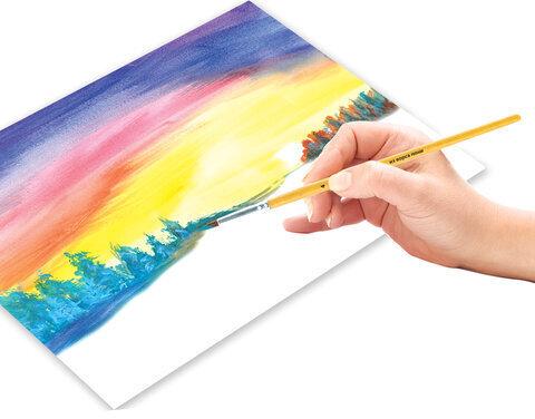 Кисть ПИФАГОР, ПОНИ, круглая, № 4, деревянная лакированная ручка, с колпачком, 200833