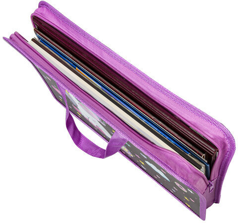 Папка на молнии с ручками ЮНЛАНДИЯ А4, 1 отделение, пластик, ширина 45 мм, "Magic unicorn", 270944