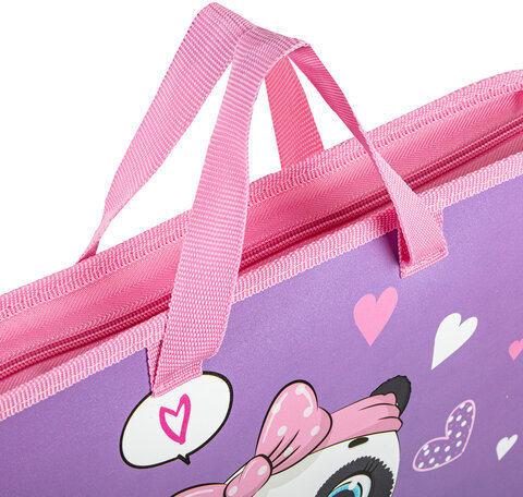 Папка на молнии с ручками ЮНЛАНДИЯ А4, 1 отделение, пластик, ширина 45 мм, "Sweet Panda", 271456