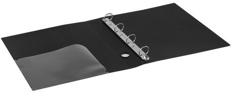 Папка на 4 кольцах BRAUBERG "Стандарт", 40 мм, черная, до 300 листов, 0,9 мм, 221620