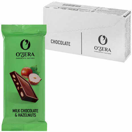 Шоколад порционный O'ZERA "Milk & Hazelnuts" молочный с фундуком, 720 г (30 шт. по 24 г), РРХ561