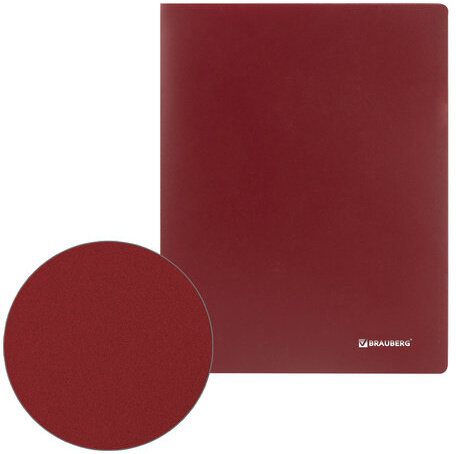 Папка 30 вкладышей BRAUBERG "Office", красная, 0,5 мм, 222630