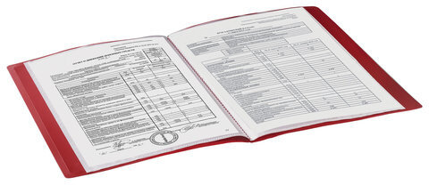 Папка 30 вкладышей BRAUBERG "Office", красная, 0,5 мм, 222630