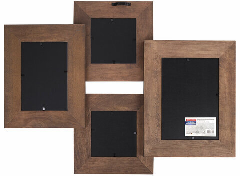 Рамка из мангового дерева BRAUBERG LOFT QUAD, фото разного размера, акриловый экран, 52х39 см, 391283