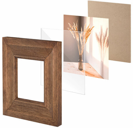 Рамка из мангового дерева BRAUBERG LOFT QUAD, фото разного размера, акриловый экран, 52х39 см, 391283