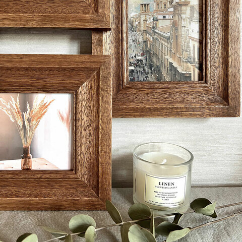 Рамка из мангового дерева BRAUBERG LOFT QUAD, фото разного размера, акриловый экран, 52х39 см, 391283