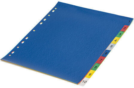 Разделитель пластиковый широкий BRAUBERG А4+, 10 листов, цифровой 1-10, оглавление, цветной, 225621