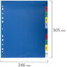 Разделитель пластиковый широкий BRAUBERG А4+, 10 листов, цифровой 1-10, оглавление, цветной, 225621