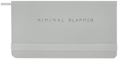 Еженедельник недатированный с резинкой 171х93 мм, BRAUBERG, твердый, 64 л., "Minimal", серый, 116311