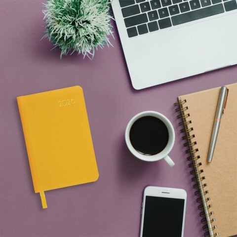 Ежедневник датированный 2026, А5, 138x213 мм, BRAUBERG "Select", балакрон, желтый, 117088