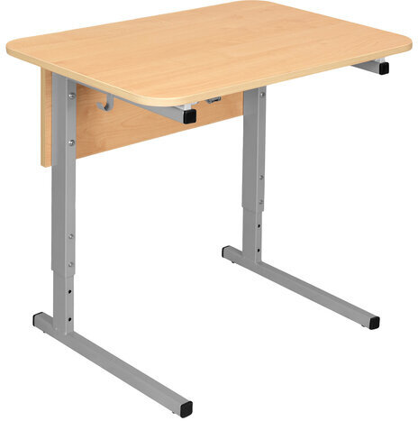 Стол-парта 1-местный, регулируемый угол, СУТ.54-01, 600х500х520-640 мм, рост 2-4, серый каркас, ЛДСП клён