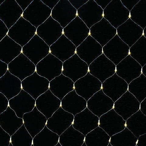 Электрогирлянда светодиодная ЗОЛОТАЯ СКАЗКА "Сеть", 120 ламп, 1,5х1 м, теплый белый, контроллер, 591104